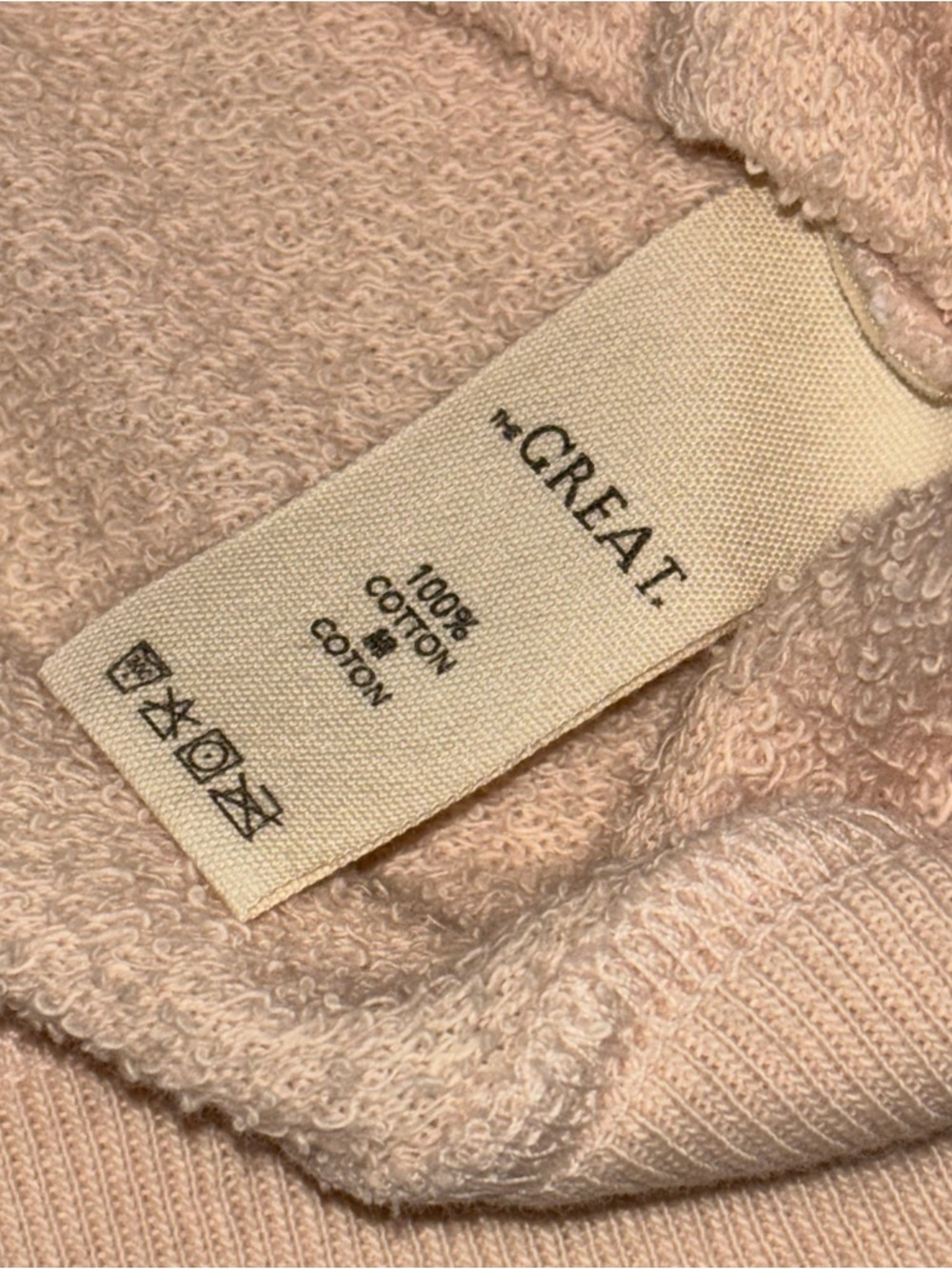 The Great Shrunken Graphic Heart Sweatshirt Sz 1(Small) Whisper Pink 100% Cotton - Picture 7 of 11